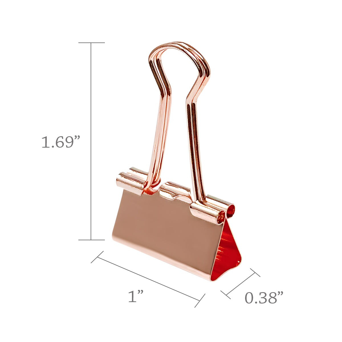 Wrapables Rose Gold Binder Clips for Office, Paper Clamps, Paper Clips