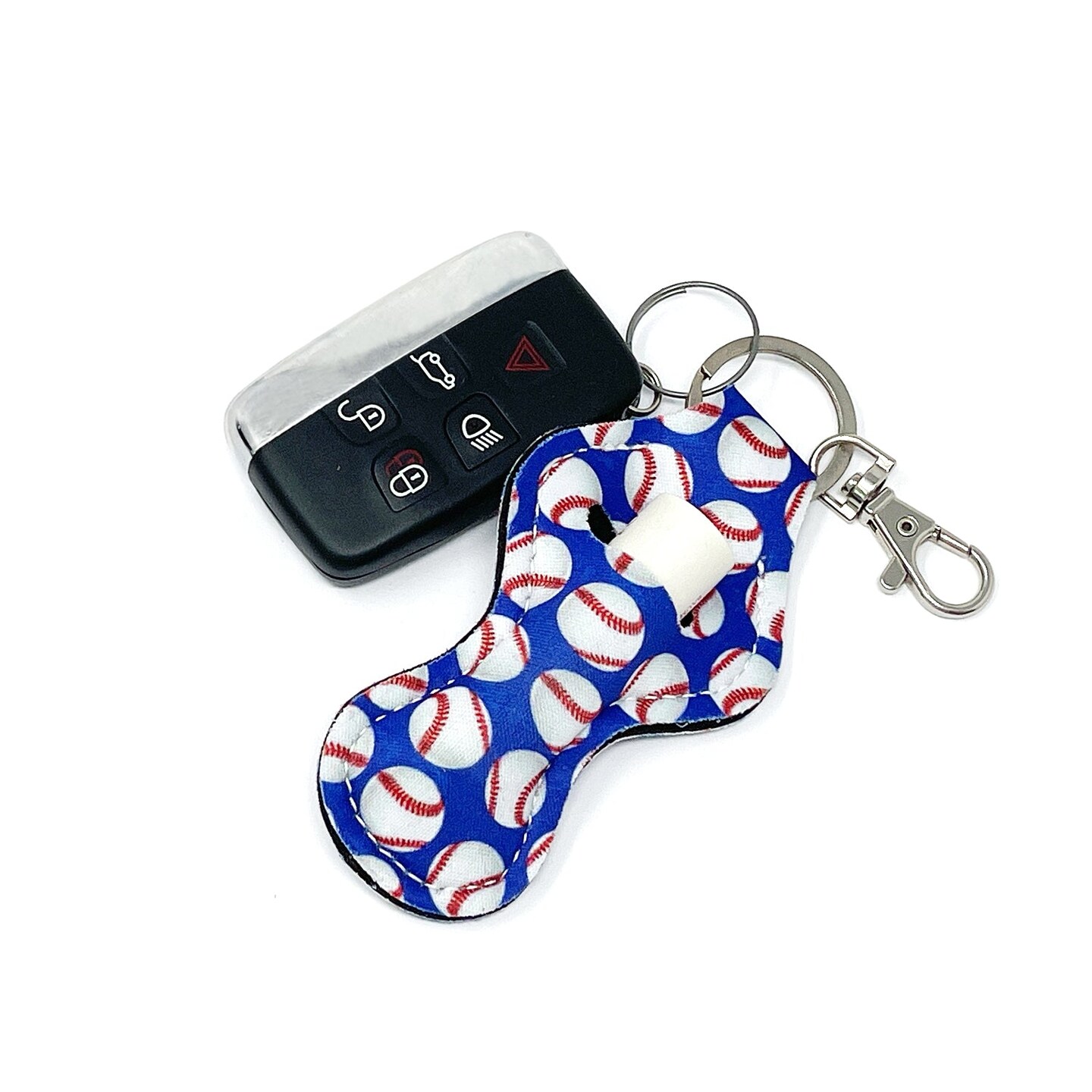 Wrapables 10 Pack Chapstick Holder Keychain with 10 Pieces Metal Clasps