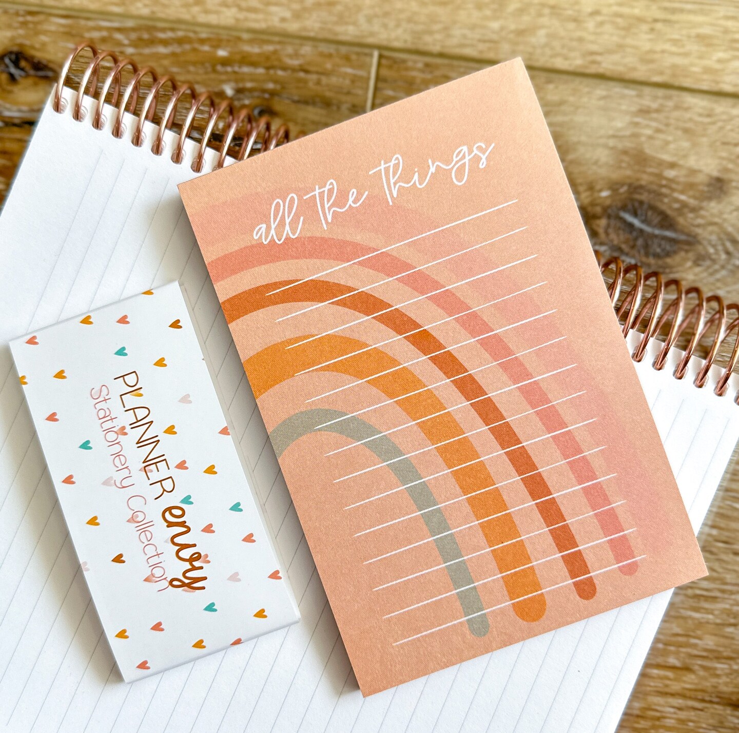 Boho Rainbow Peach Notepad - 4x6 Inches (*Notepad Only*) (NPE005)