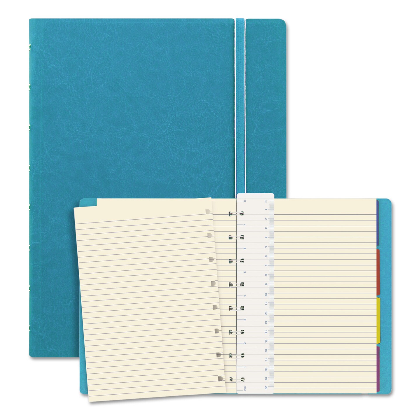 Filofax Notebook 1 Subject Medium/College Rule Aqua Cover 8.25 x 5.81 112 Sheets