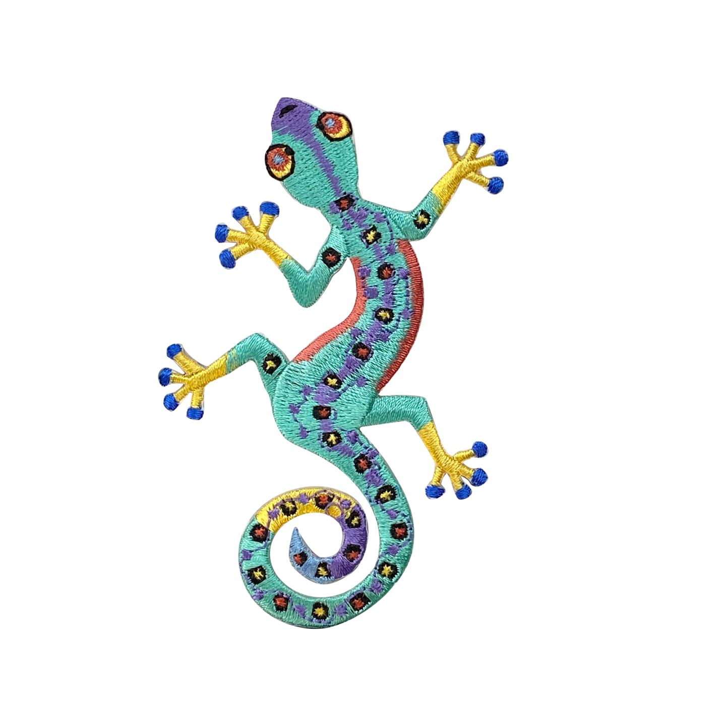 Caribbean Blue Gecko, Lizard, Embroidered, Iron on Patch