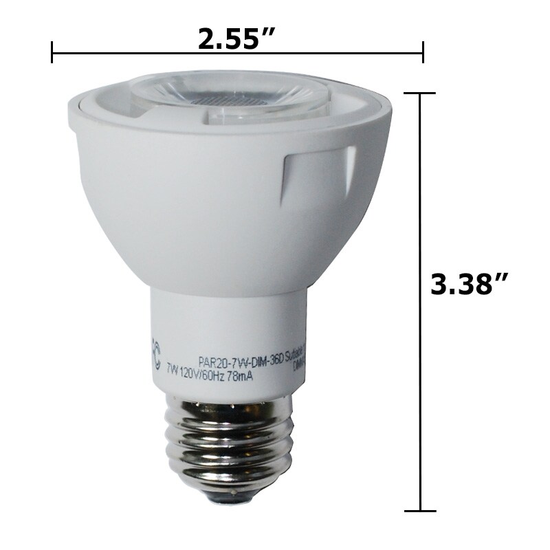 High Quality LED 7W 4000K PAR20 Waterproof Dimmable Cool White Bulb - 50w Equiv.