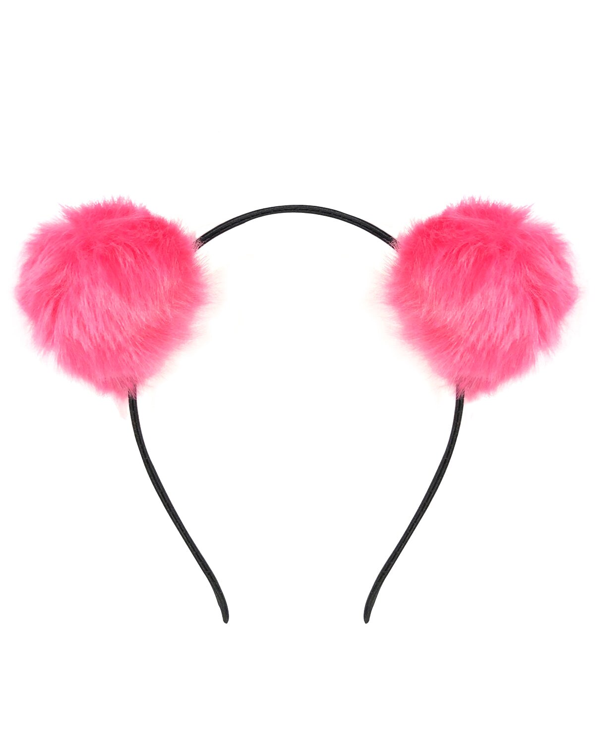 Wrapables Cosplay Costume Headband, Party Headwear for Women, Pink Pom Poms