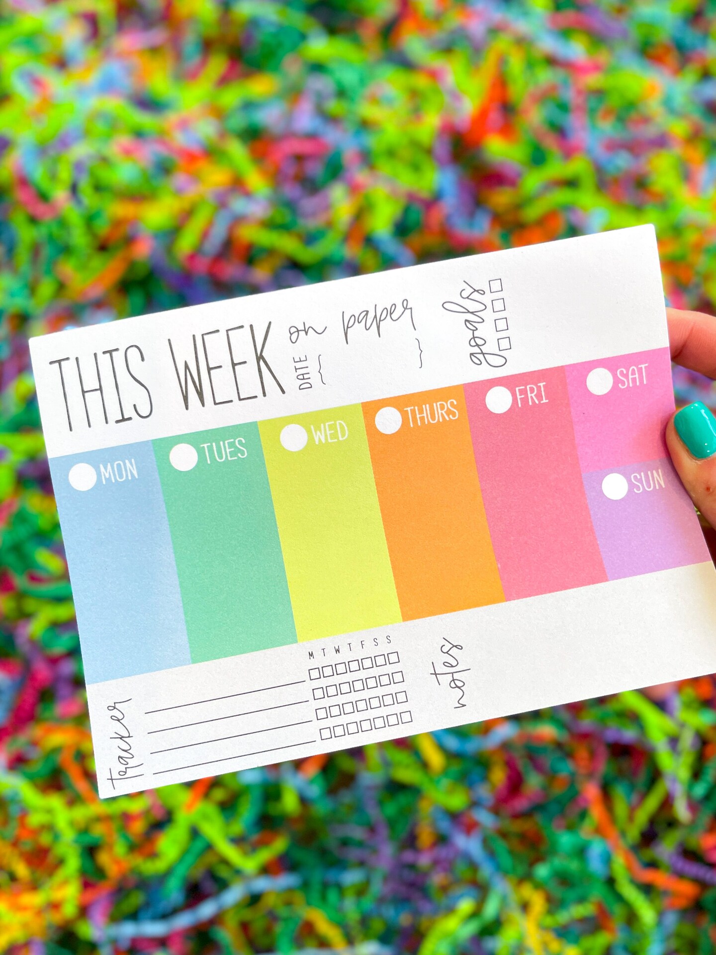 Weekly Dashboard Things To Do Rainbow Notepad - 7x5 Inches (*Notepad Only*)