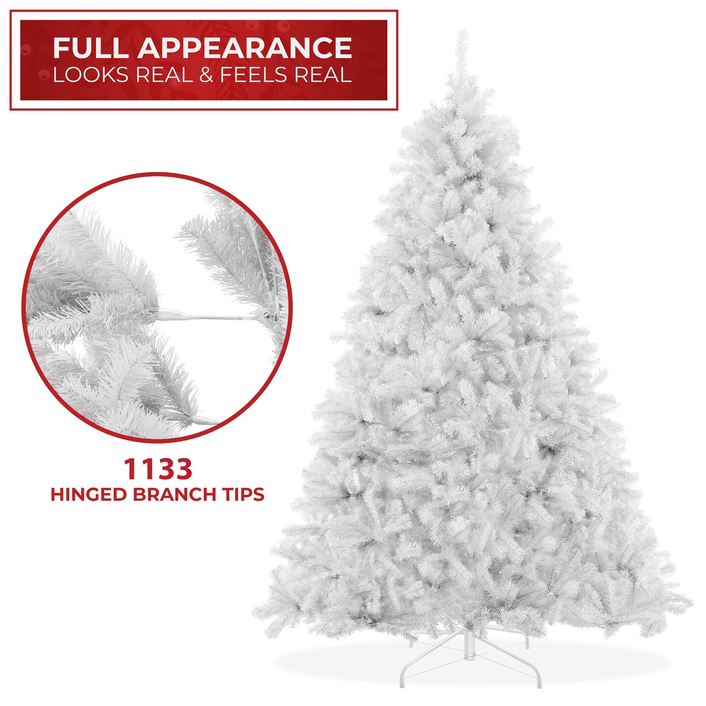 Casafield Spruce Artificial Holiday Christmas Tree&#xA0;with Sturdy Metal Stand
