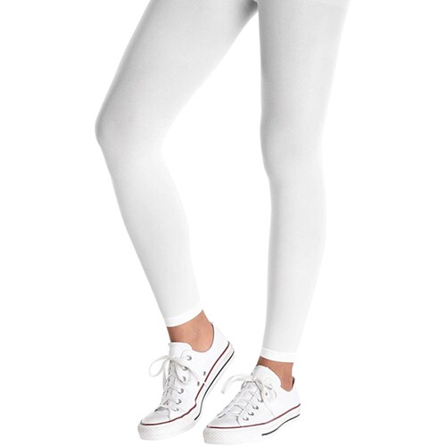 Adult Costume Footless Tights - White