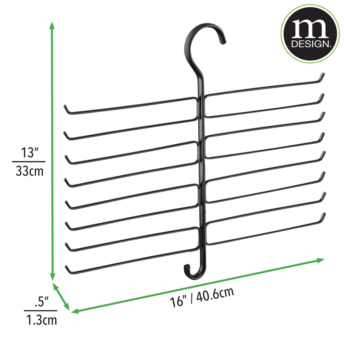 mDesign Metal Hanging Closet Storage Rack for Scarves