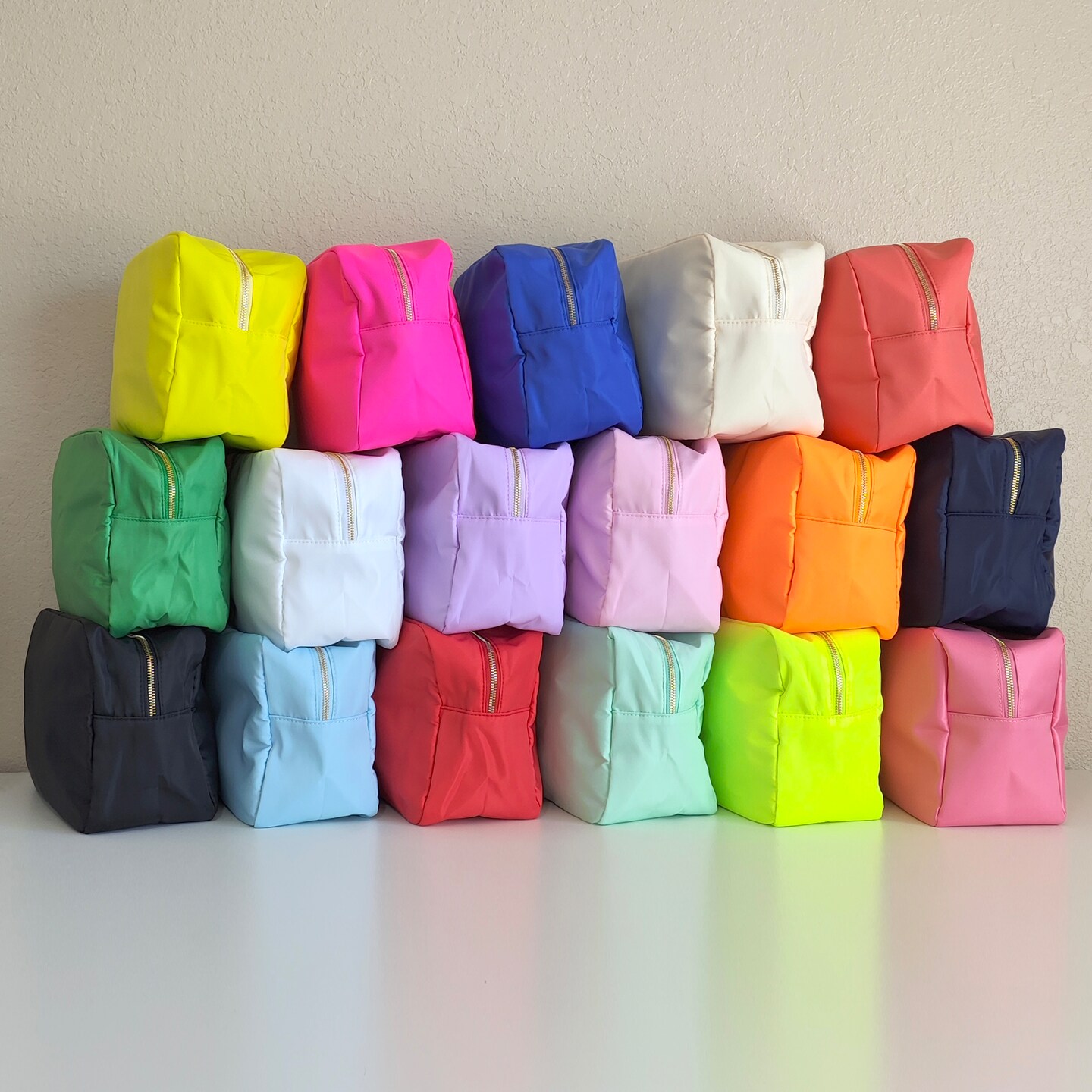 cheap travel makeup bags exporters Sewn XL Cosmetic Bag Custom Makeup Bag Personalized Nylon Pouch Chenille  Patches X-Large Travel Case Large Toiletry spf Bag Bridesmaid Gift