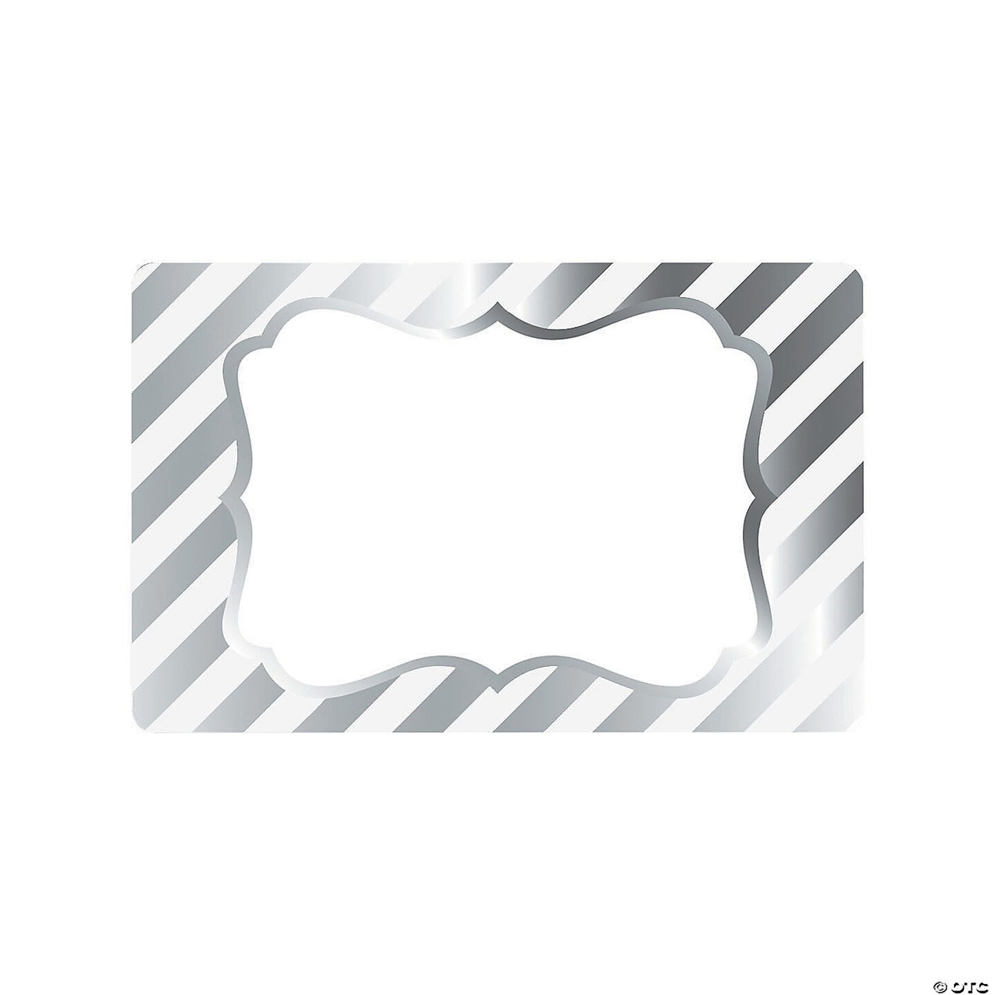 White &#x26; Silver Foil Label Sticker Roll - 100 Pc.