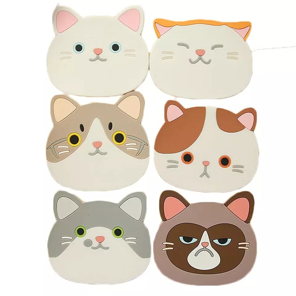 6 Pack Cat Coaster Set