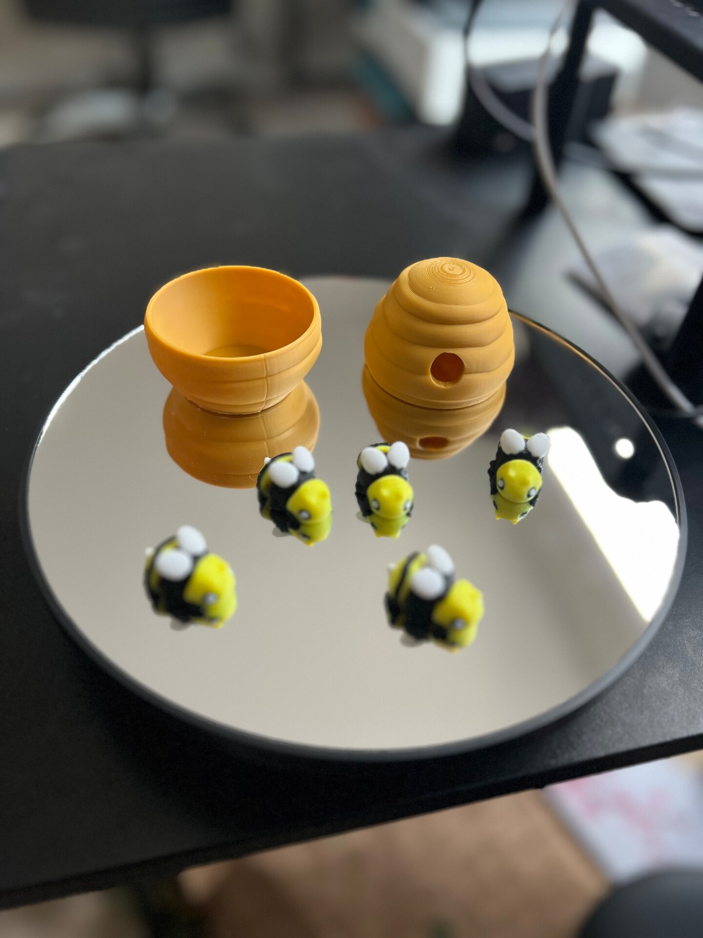 Handcrafted 3D Printed Bee Set with Hive - Perfect for Home Decor and ...