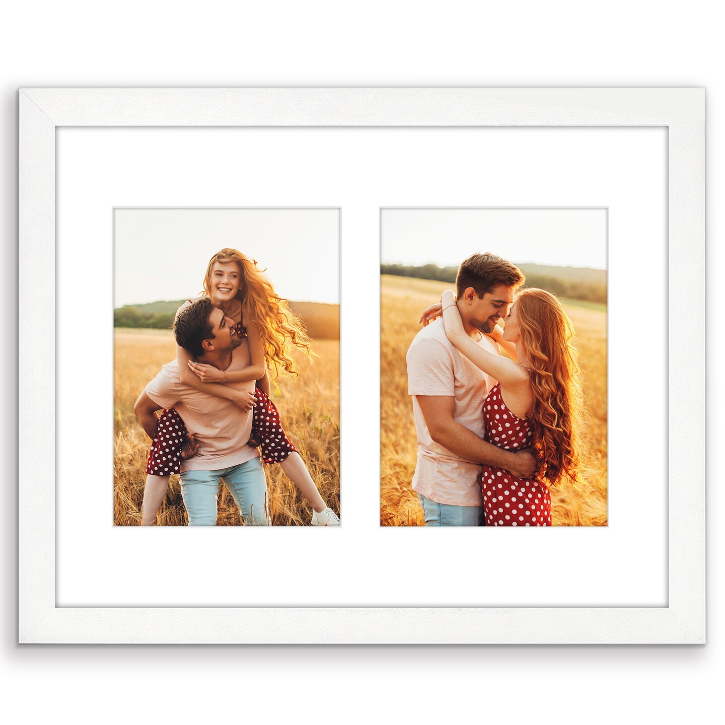 Americanflat 11x14 Collage Picture Frame - Displays Two 5x7 Photos at Once - Family Photo Collage Frame - Shatter Resistant Glass - Hanging Hardware for Horizontal or Vertical Display