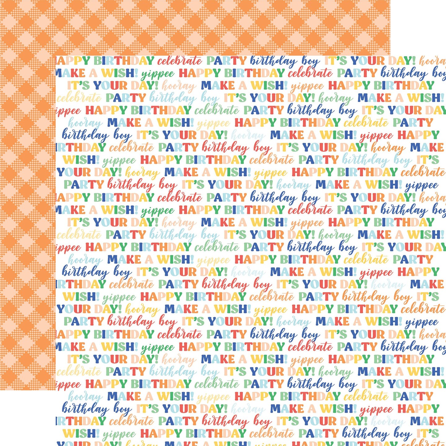 Make A Wish Birthday Boy Double-Sided Cardstock 12&#x22;X12&#x22;-Birthday Phrases