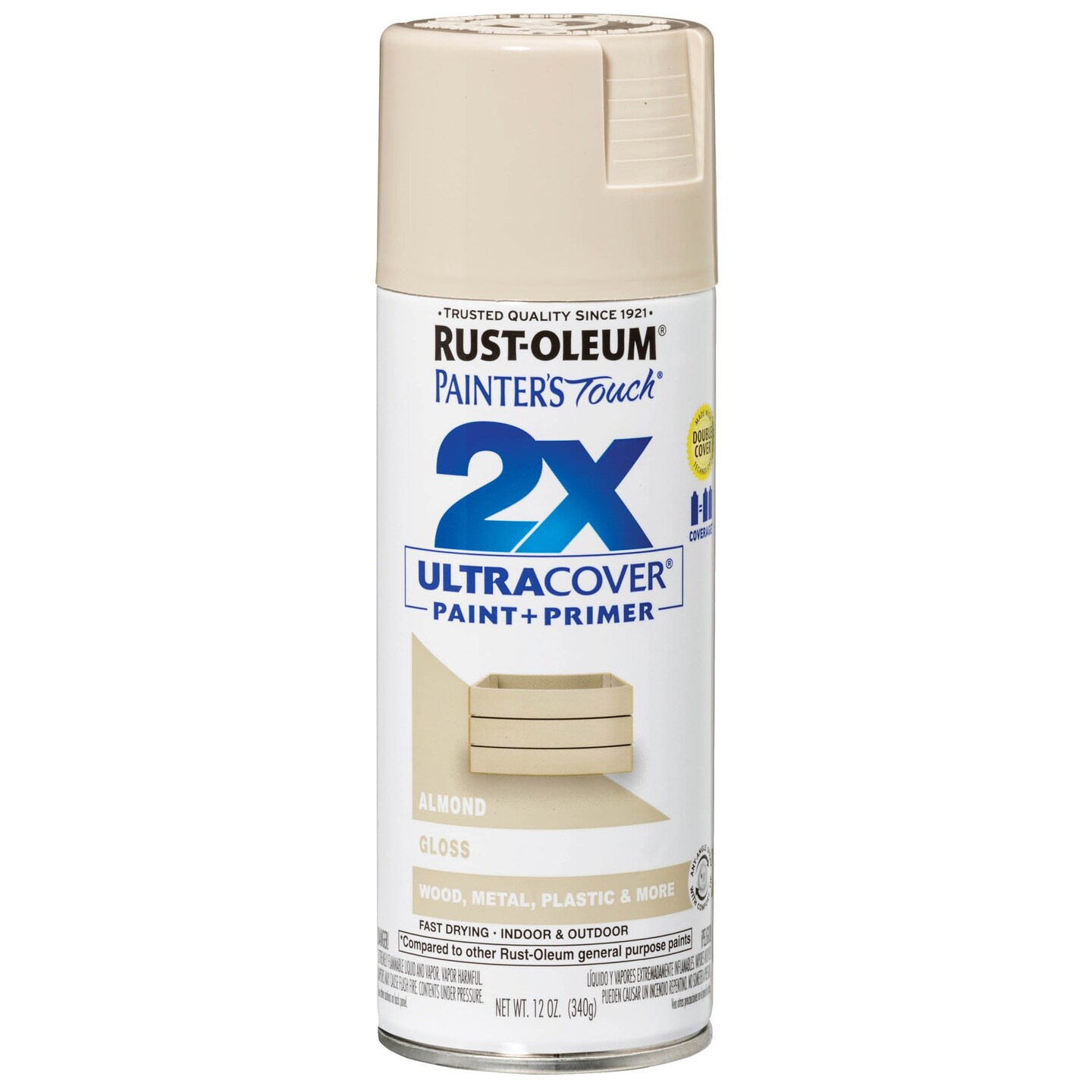 Rust-Oleum Painter&#x27;s Touch Ultra Cover 2X Spray Paint 12oz-Almond