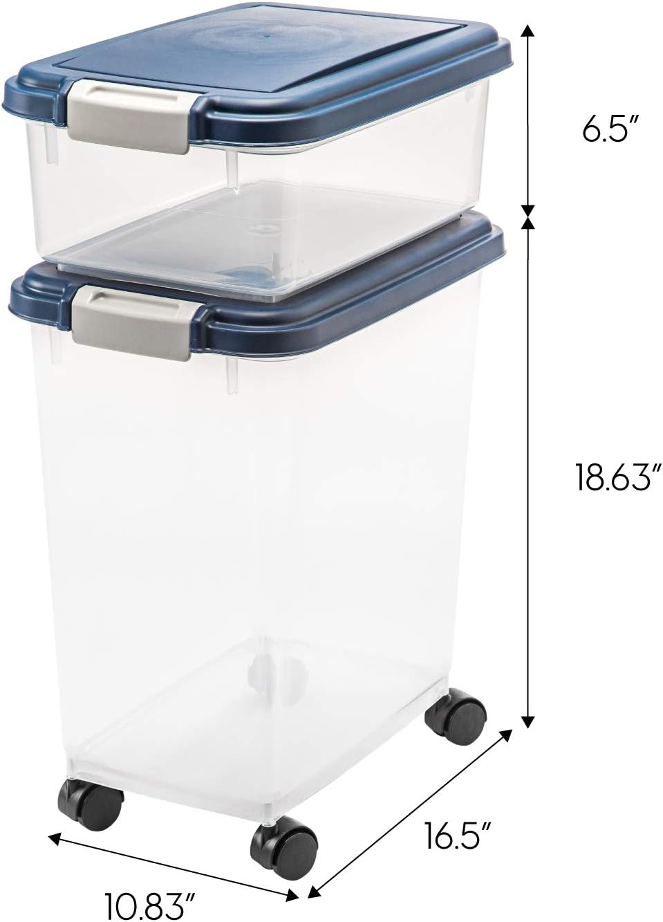 IRIS USA 33qt + 12qt Airtight Pet Food Storage Container Combo