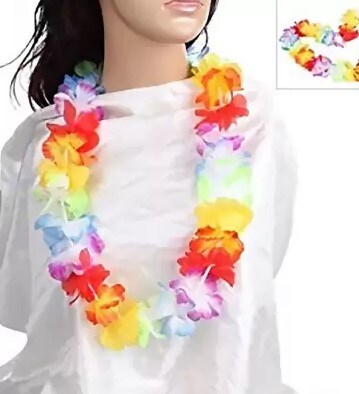 Luau Rainbow Polyester Lei Accessory Sets - 12 Sets
