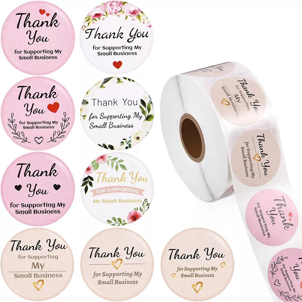 Kitcheniva 500 Pcs 1/1.5&#x22; Thank You Stickers