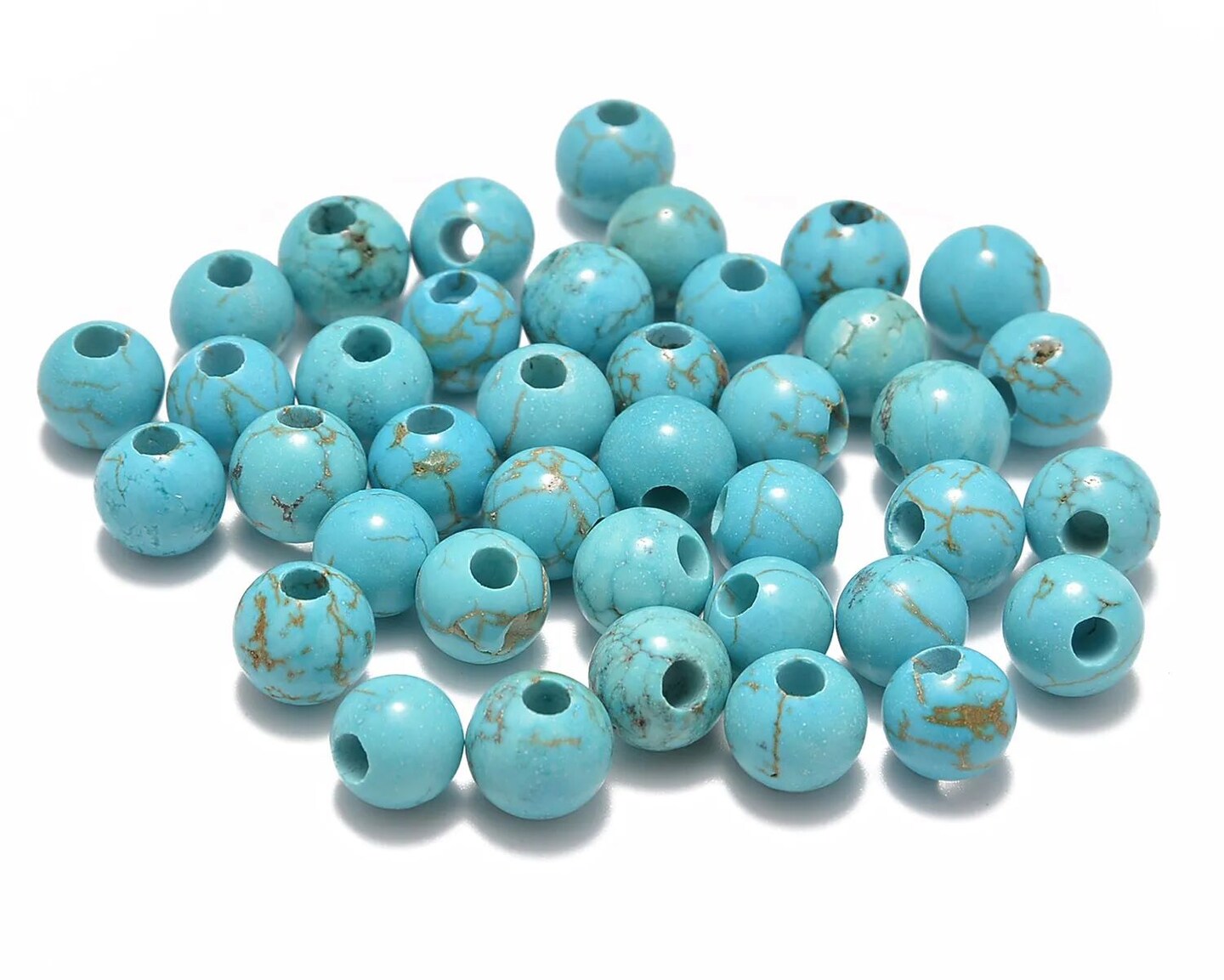 Kitcheniva Natural Gemstone Round Loose Beads With Big Hole 40 Pcs