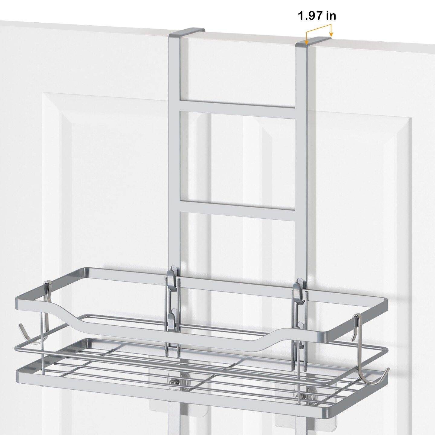 2 Tier Hanging Shower Organizer Over Door Metal Organizer Shelves Storage Rack