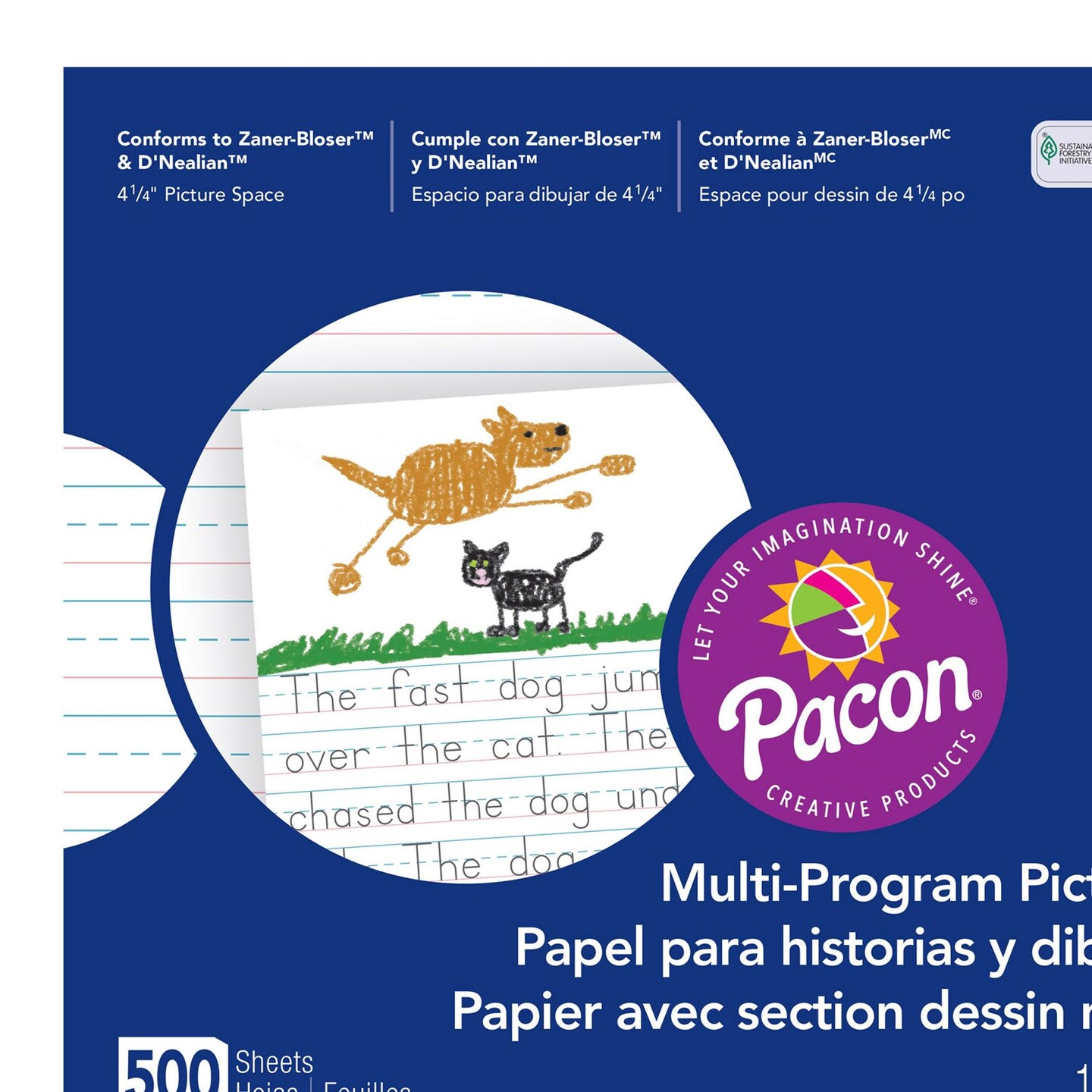 Multi-Program Picture Story Paper, 5/8&#x22; Ruled, White, 12&#x22; x 9&#x22;, 500 Sheets