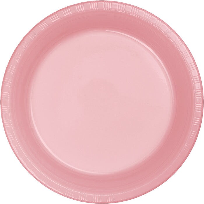 Classic Pink Plastic Banquet Plates, 20 ct