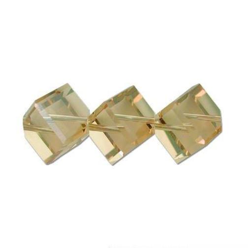3 Lt Colorado Topaz Dice Swarovski Crystal Beads 8mm