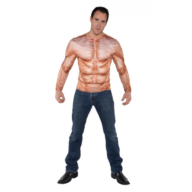 Padded Muscles Photo Real Shirt Adult Costume