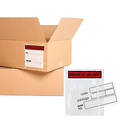 AMIFF Packing List Envelopes 4 x 5.5 Pack of 100 Shipping Labels Sleeves 4 x 5 12 Plastic Clear Mailing Pouch with 2