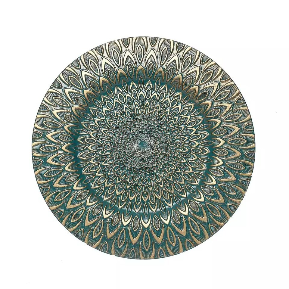 TEAL 6 Plastic 13&#x22; Round CHARGER PLATES