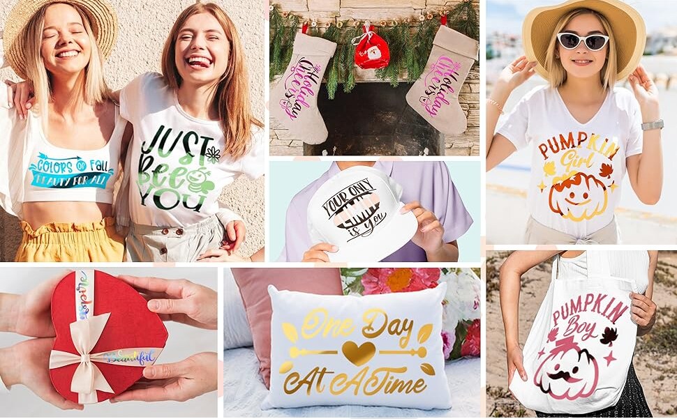 PrintFOIL Metallic Foil Heat Transfer Rainbow Light Iron On 12" X 25ft for HTV Vinyl for DIY Tshirt,Bags,Garments