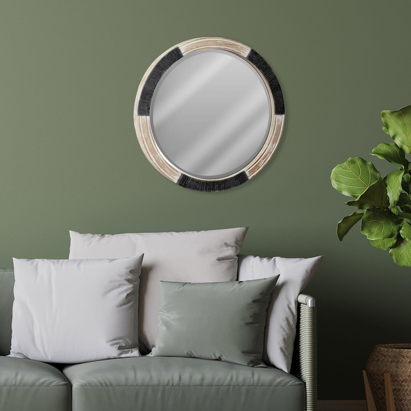 Chadwick 30&#x22; round Wood Mirror
