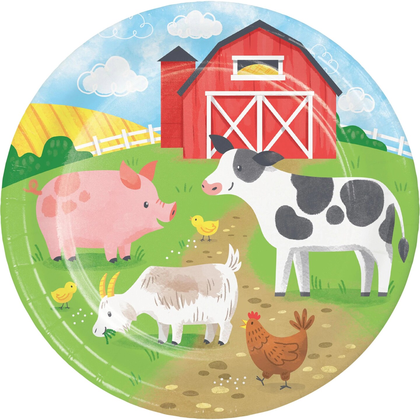 Farm Animals Dinner Plate (8/Pkg)