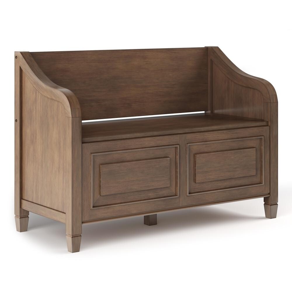 Simpli Home Connaught Solid Wood 42&#x22;Entryway Storage Bench, Multifunctional