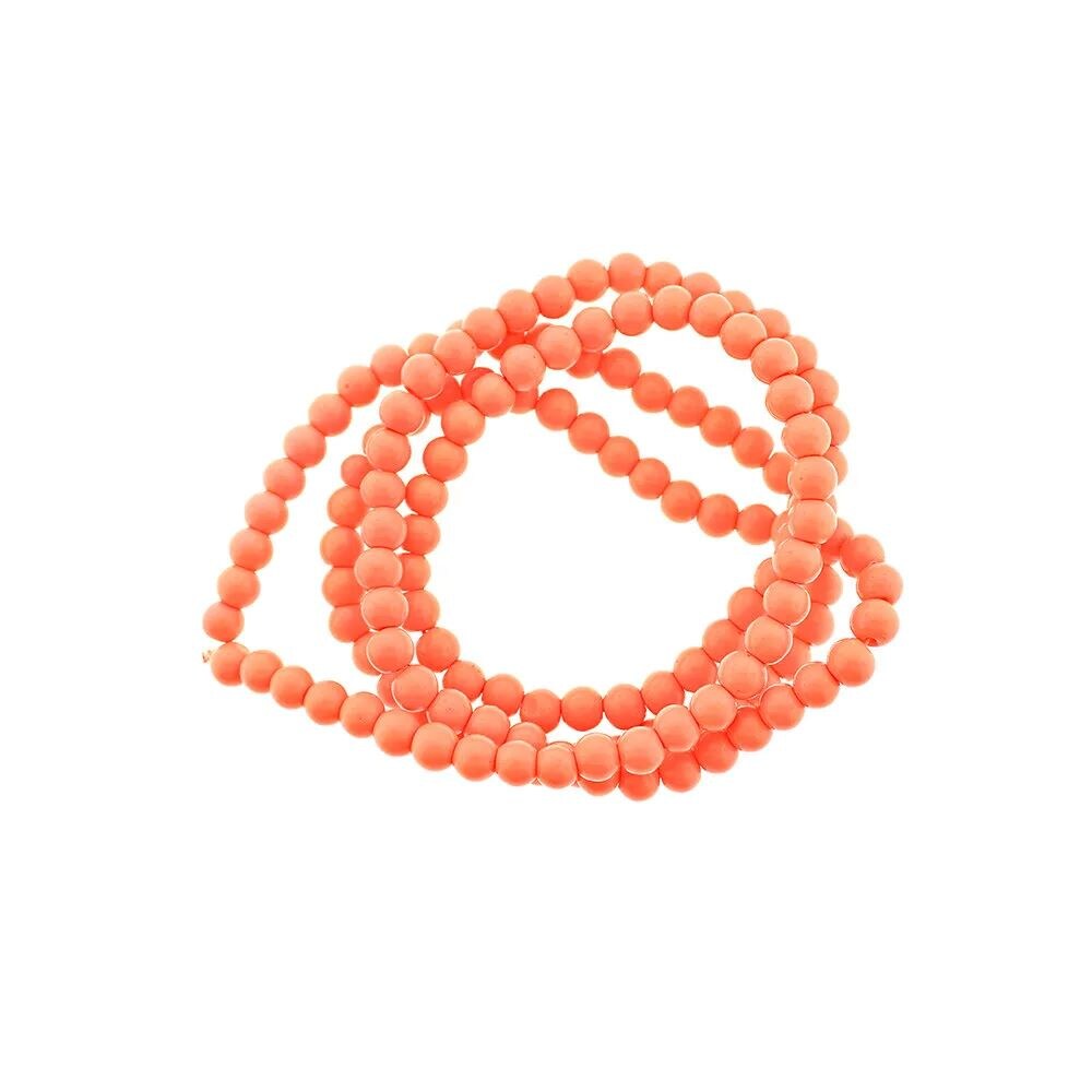 Kitcheniva Coral Round Glass Beads