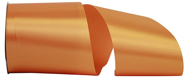 Florist Ribbons --- 4 inch x 50 yards --- Satin / Acetate Supreme Cooler Ribbon -- Tangerine Color