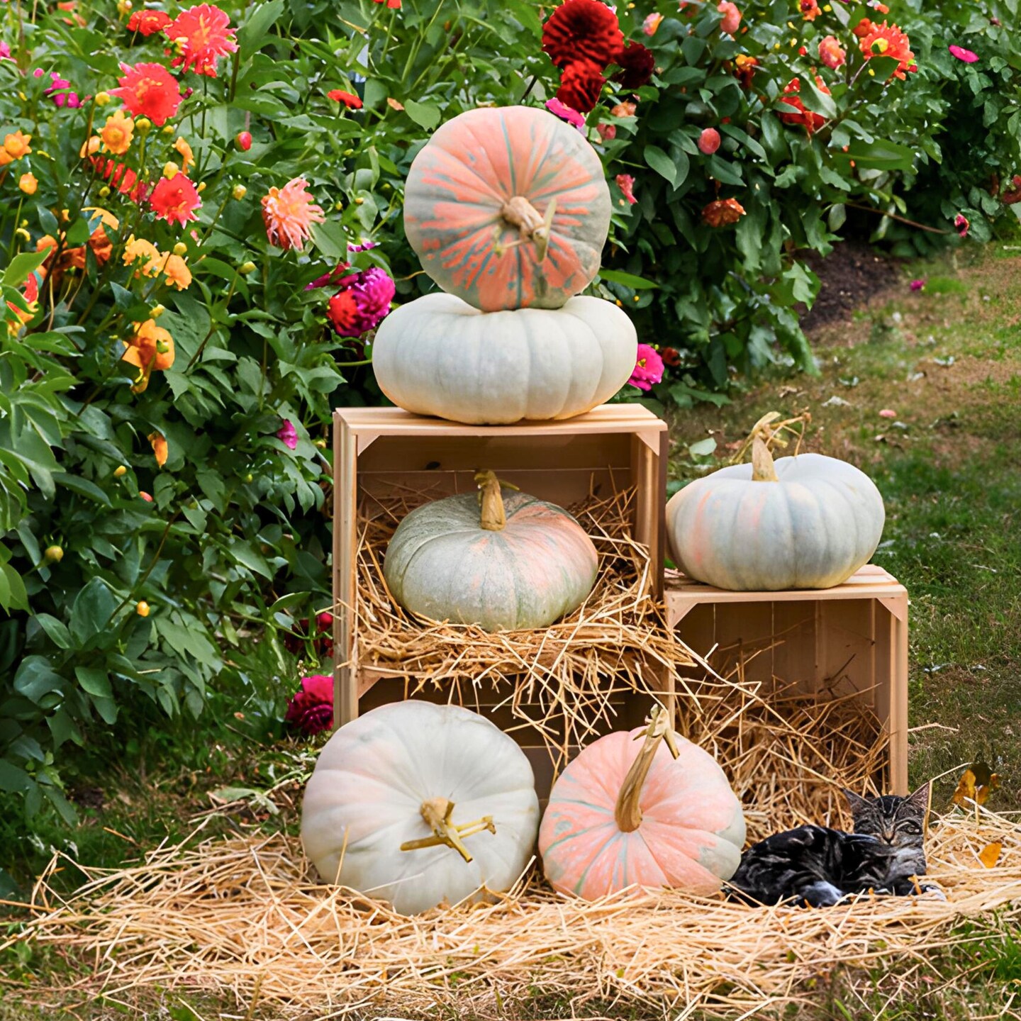 Glass Slipper F1 Pumpkin Seeds: Frosty Looking Sea Foam Green And