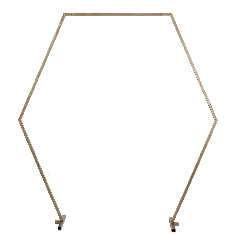 8 feet Gold Metal Hexagon Backdrop Stand Wedding Arch Party Decorations