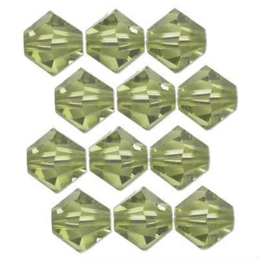 12 Light Olivine Swarovski Crystal Bicone Beads 6mm New