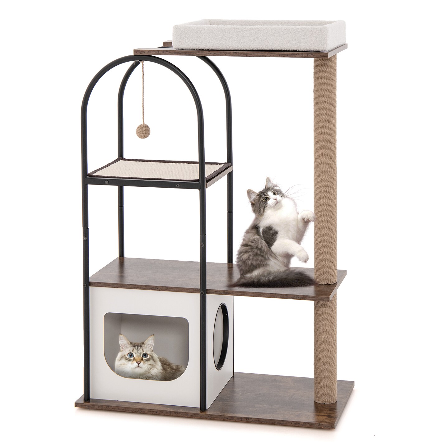 Tall Cat Tree Tower Top Perch Cat Bed With Metal Frame