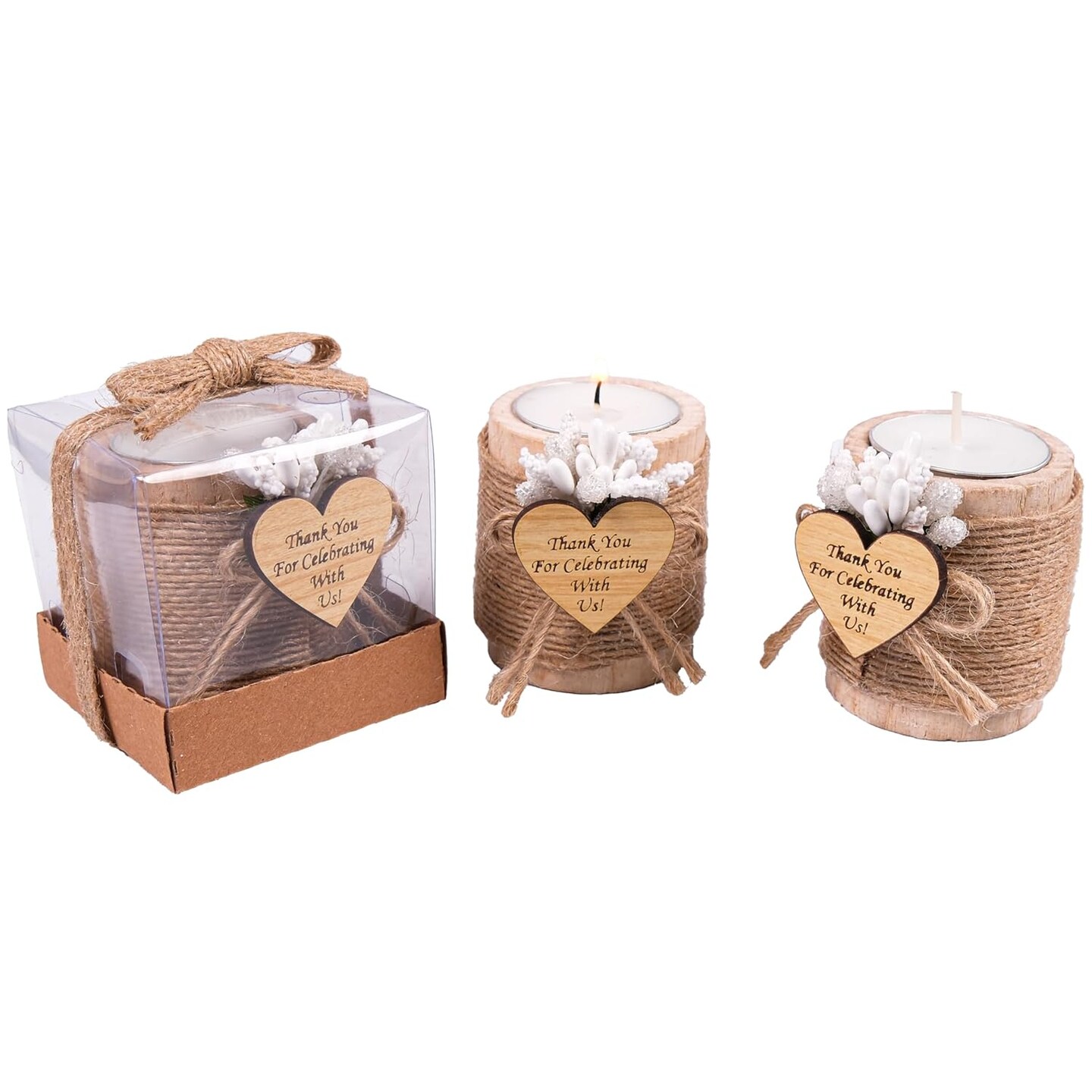 10-Pieces Wood Tealight Candle Holders