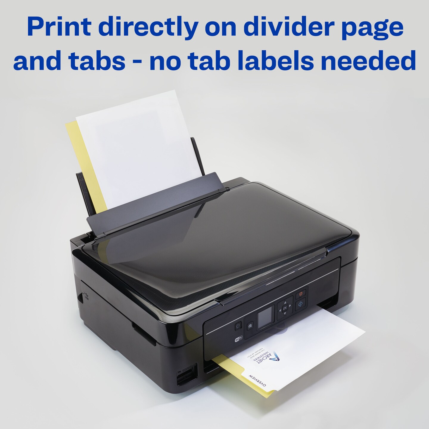 Avery Unpunched Customizable Print-On Dividers for Use with Custom Binding Systems or 3 Ring Binders, 5-Tab Set, 5 Sets (11516)