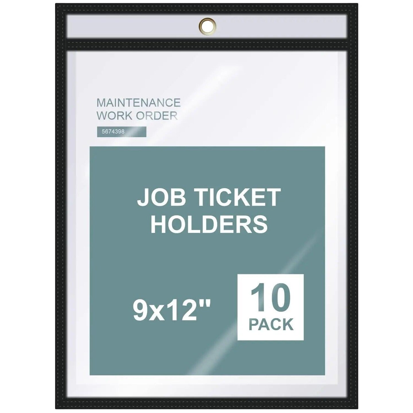 10 Pack Job Ticket Holders 9x12 Work Order Plastic Sleeves for Documents Shop Ticket Holders Dry Erase Pocket Sleeves Dry Erase Pockets Dry Erase Sleeves Clear Pocket Sleeves Ticket Holder