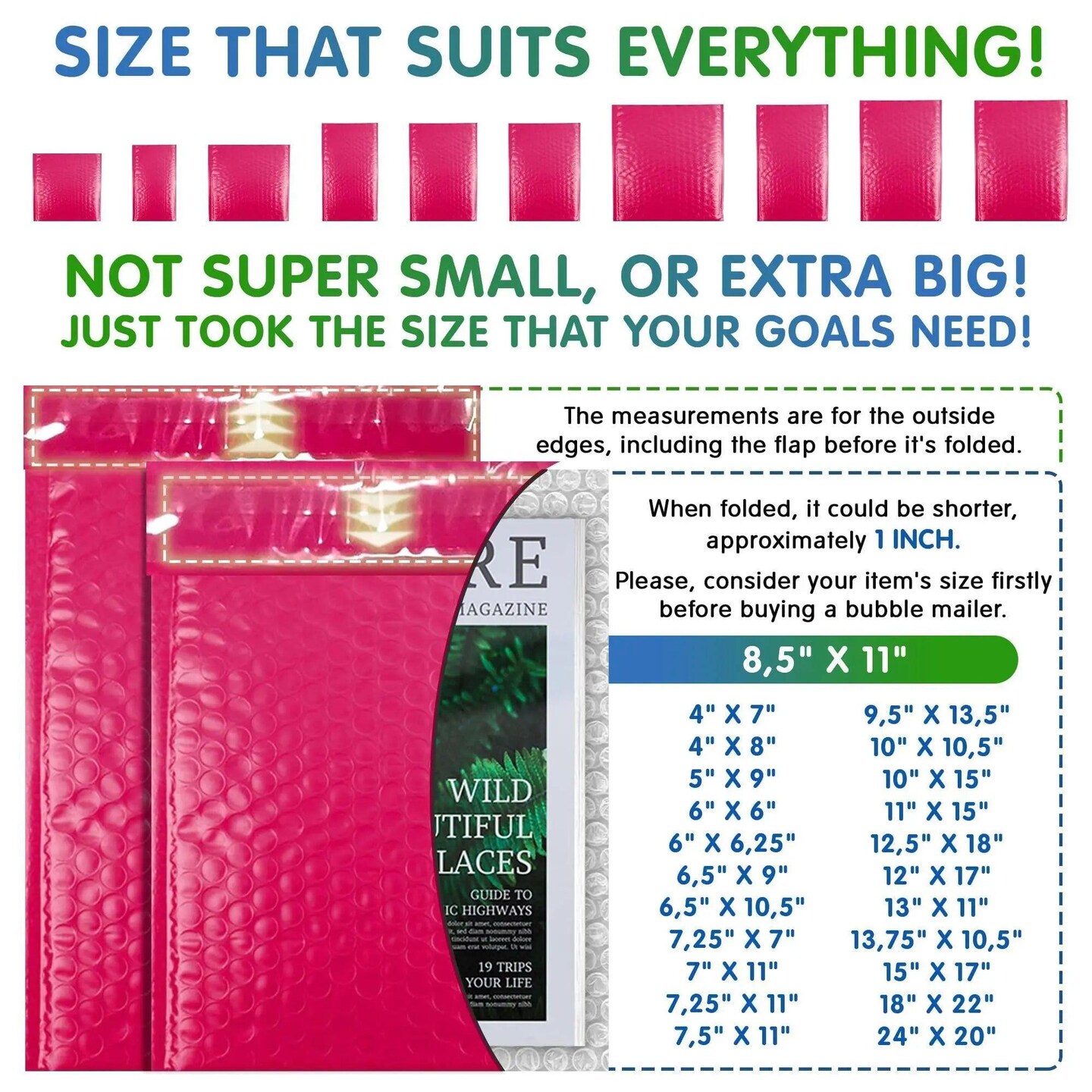 Pink Poly Bubble Mailers 8.5 x 11 Pack of 25 Poly Cushion Envelopes. Padded Envelopes 8 1/2 x 11. Peel and Seal. Mailing Shipping Packaging and Packing Supplies. Bags with Cushioning