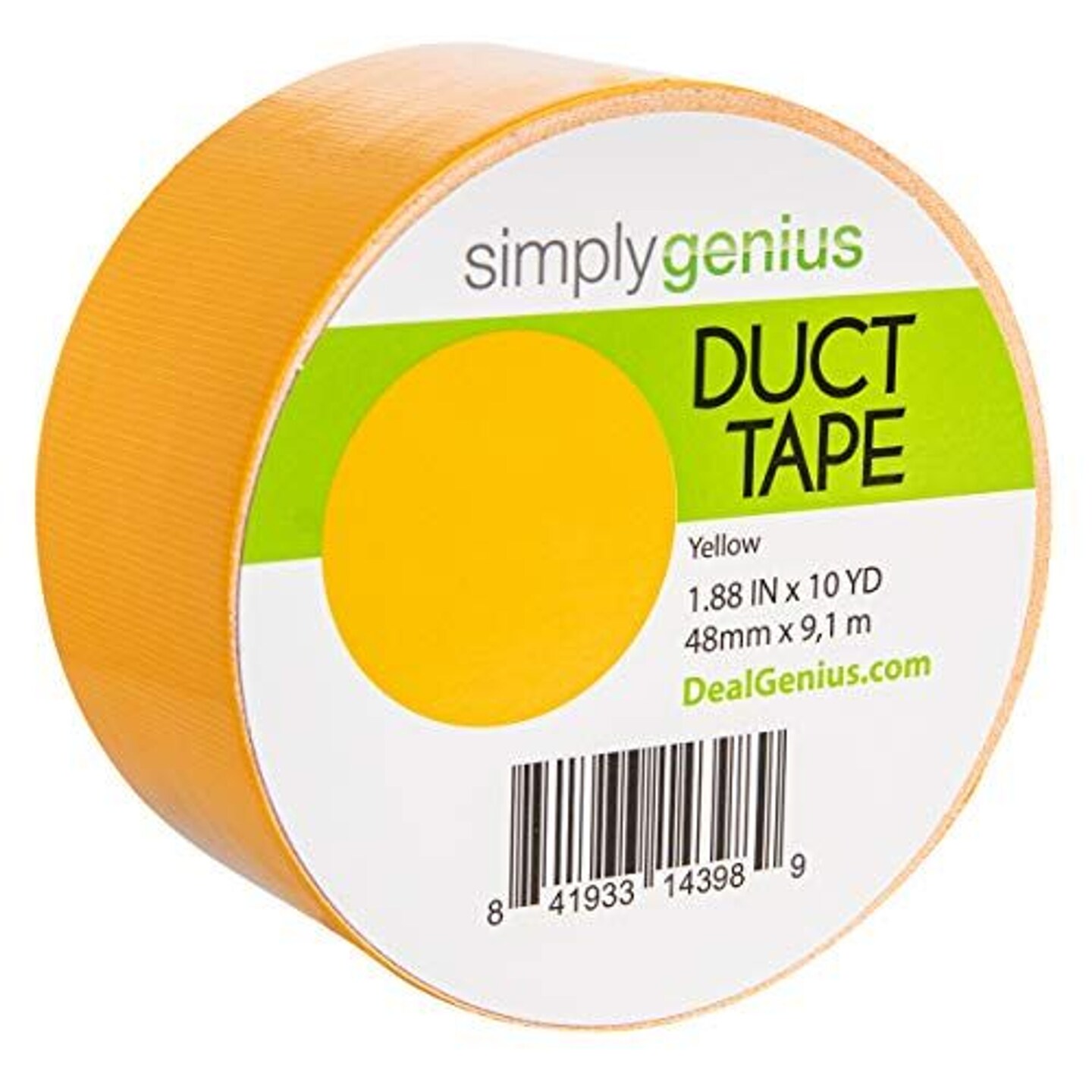 Simply Genius Art &#x26; Craft Duct Tape Heavy Duty - Craft Supplies for Kids &#x26; Adults - Colored Duct Tape - 1.8 in x 10 yards - Colorful Tape for DIY, Craft &#x26; Home Improvement (Yellow, Single roll)