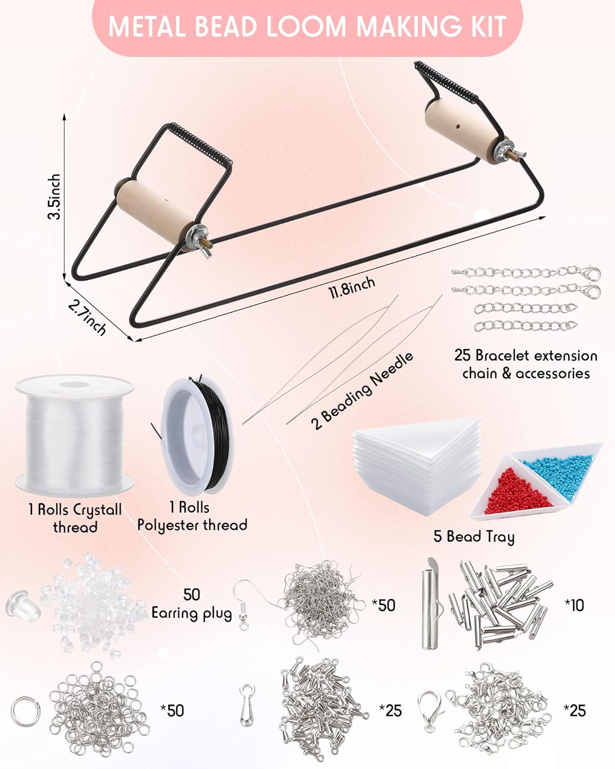 Bead Loom Kit for Adults Beading Loom Supplies 24000 Pcs Glass Seed Beads Bracelets Jewelry Earring Making Tools Gifts for Girls DIY Craft
