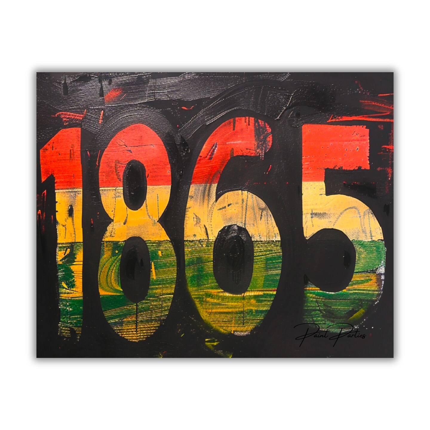 Juneteenth &#x22;1865&#x22; DIY Canvas Art Kit, Adult Beginner, Acrylic Paint Size 11x14 inch