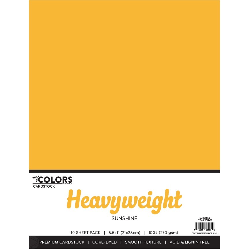 My Colors 100lb Heavyweight Cardstock 8.5&#x22;X11&#x22; 10/Pkg-Sunshine