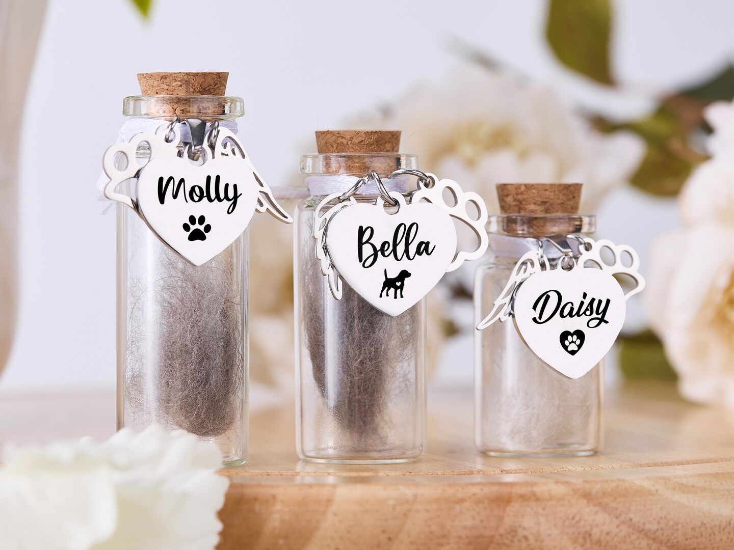 Pet Fur Memorial Jar, Personalized Pet Fur Memorial Jar, Dog Cat