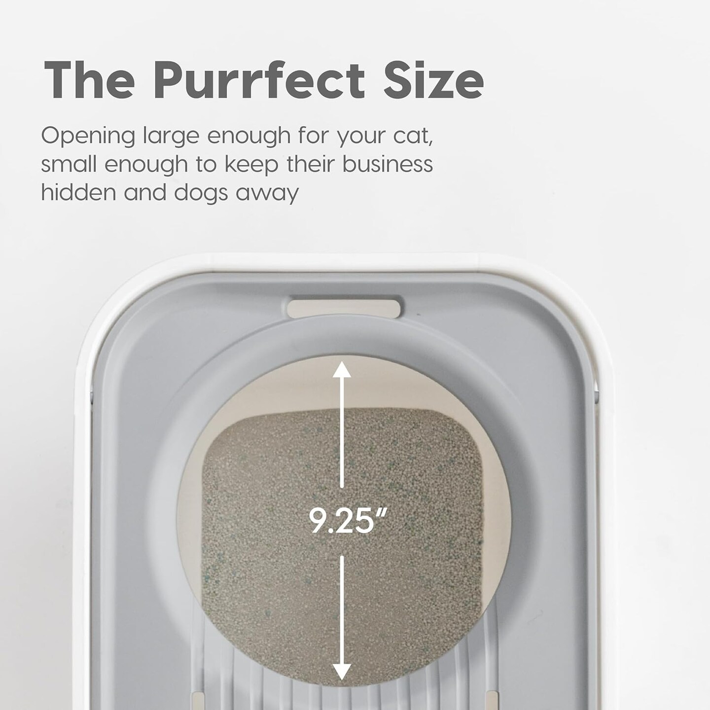 IRIS USA Top Entry Cat Litter Box with Litter Catching Lid, Privacy Walls and Scoop, Cat Pan