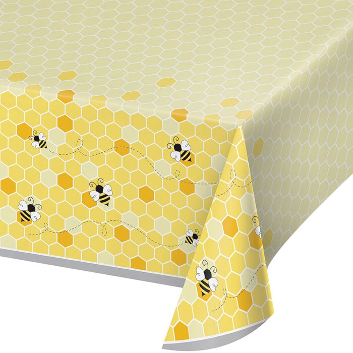 Bumblebee Baby Plastic Tablecover All Over Print, 54&#x22; X 102&#x22;